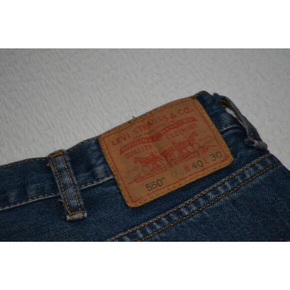 Levis 550 Jeans Mens Size 40 x 30 Straight Relaxed Fit Blue Cotton - Picture 1 of 7